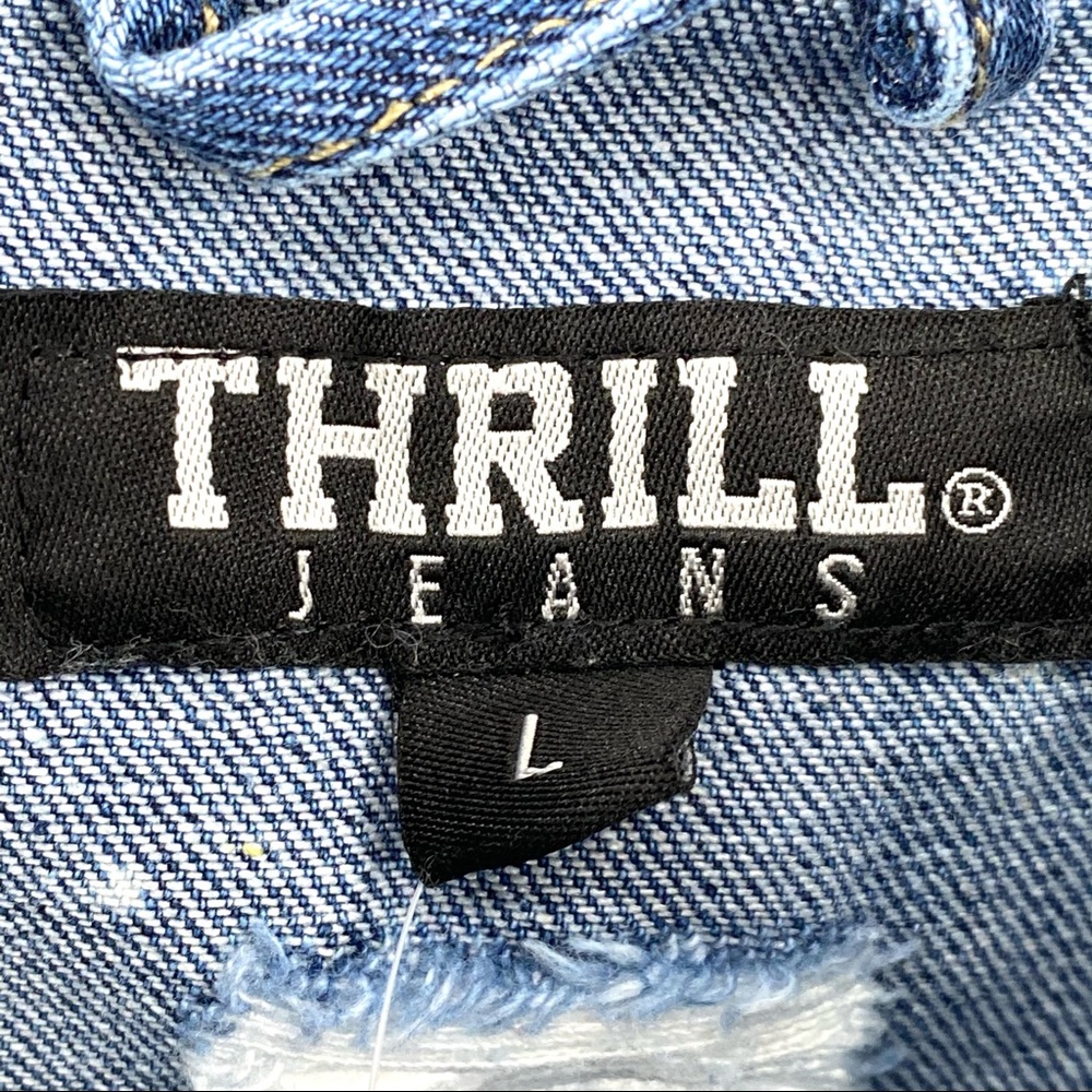 Thrill Women's Fringe Cropped Denim Jacket L - Picture 5 of 7